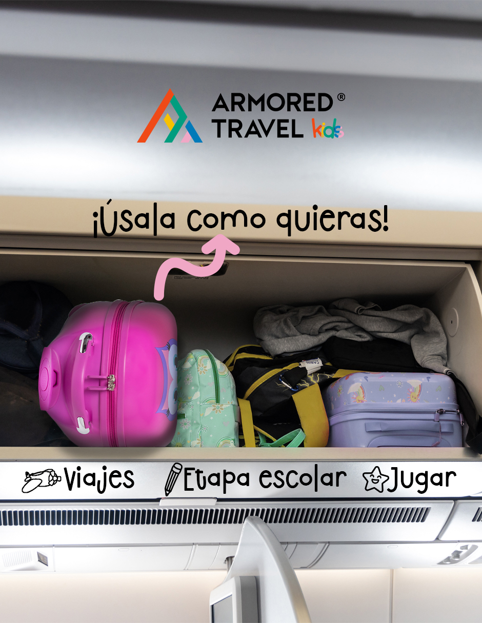 Foto 9 pulgar | Maleta de Viaje Armored Travel Búho Rosa