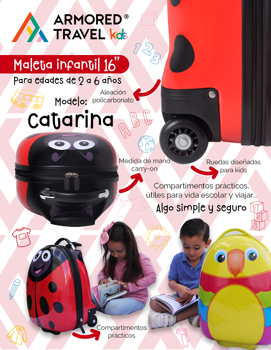 Foto 6 pulgar | Maleta con Ruedas Armored Travel Roja de 16"