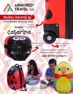 Foto 5 | Maleta con Ruedas Armored Travel Roja de 16"