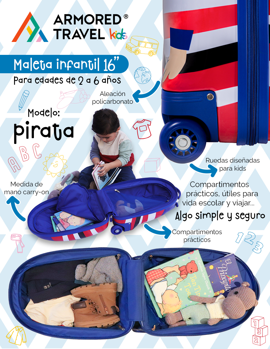 Foto 6 pulgar | Maleta de Viaje Armored Travel Azul Pirata
