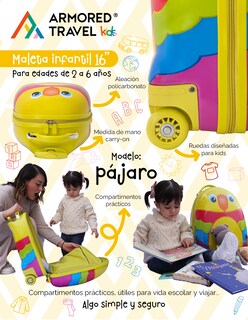 Foto 4 | Maleta de Viaje Armored Travel Amarillo Pájaro