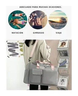 Foto 5 | Maleta Deportiva para Dama, Color Gris