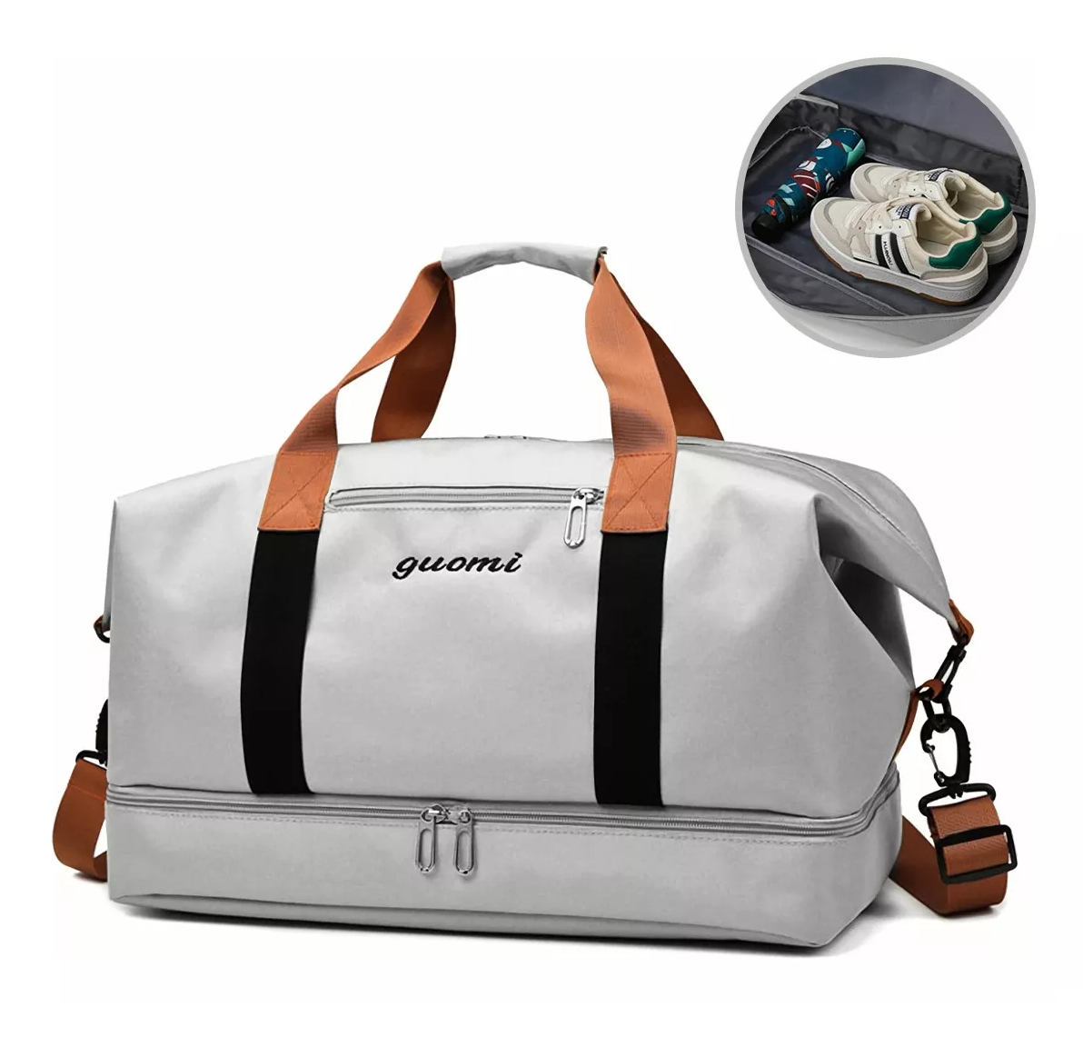 Foto 2 | Maleta Bolsa Deportiva Gym Fitness Viaje Tote Multifunción Gris