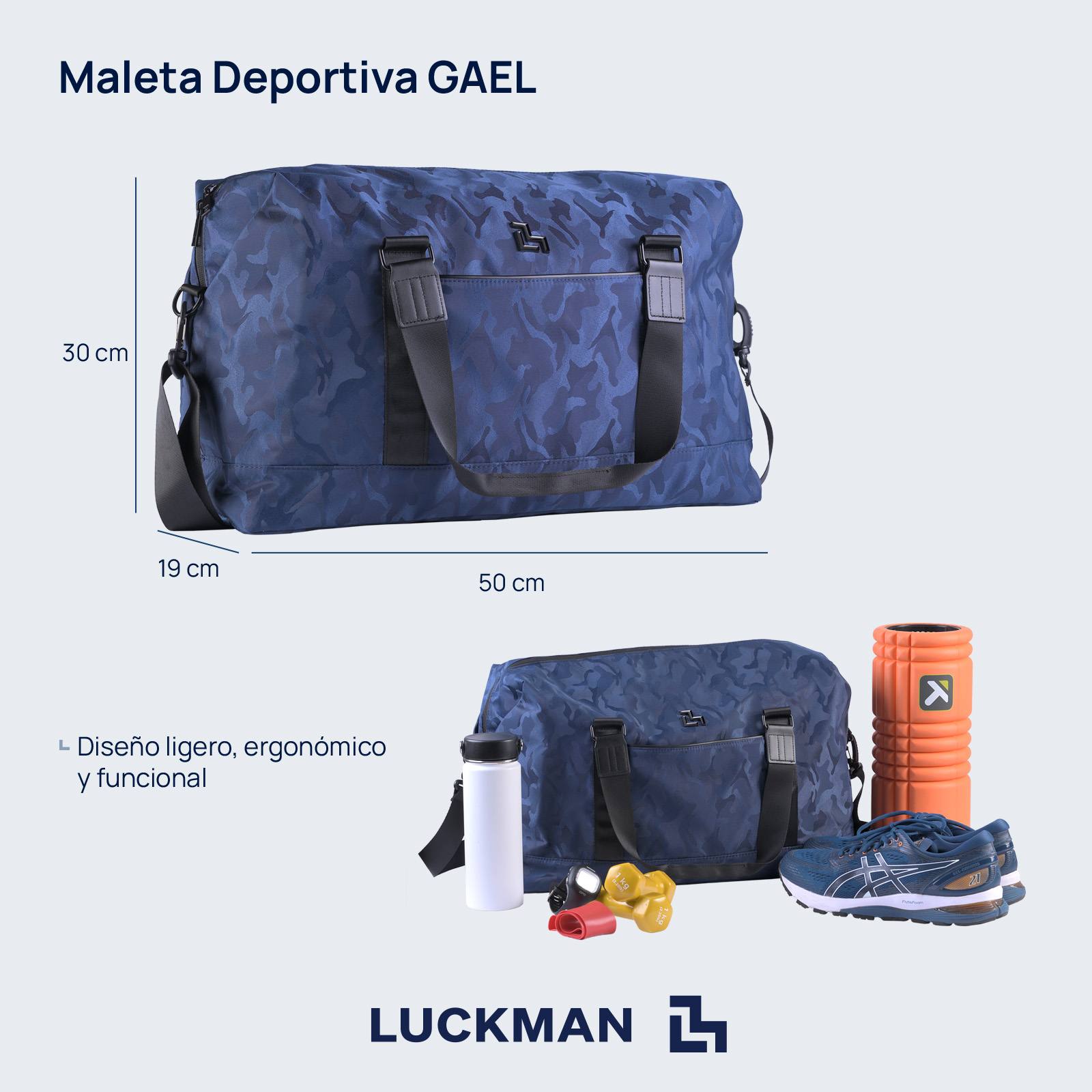 Foto 5 pulgar | Maleta Deportiva Luckman Azul