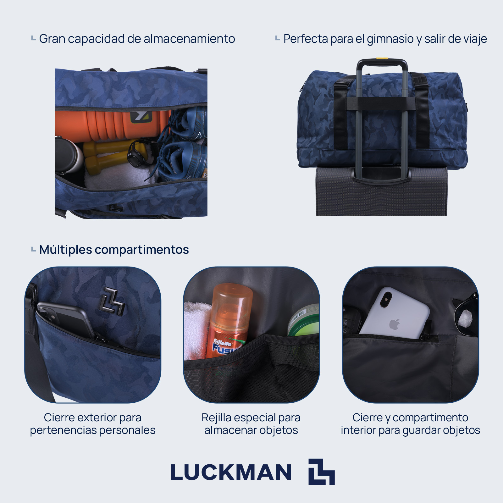 Foto 6 pulgar | Maleta Deportiva Luckman Azul