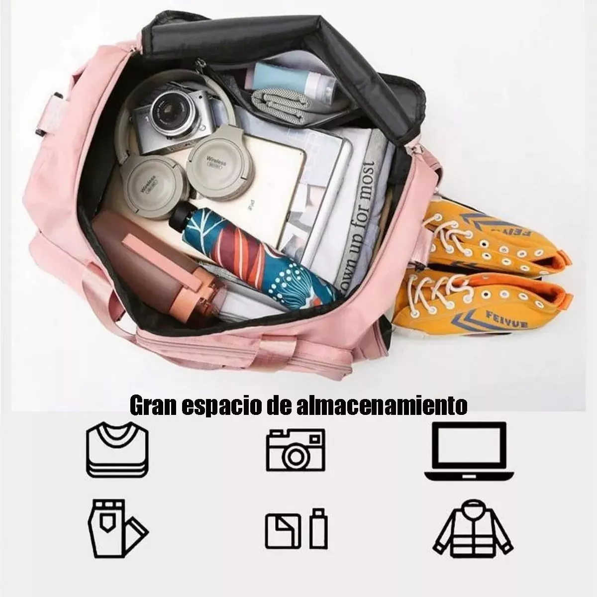 Foto 4 pulgar | Maleta Deportiva Viaje Mochila Bolsa Gym Fitness Bag  Eo Safe Imports Esi-12030 Rosa