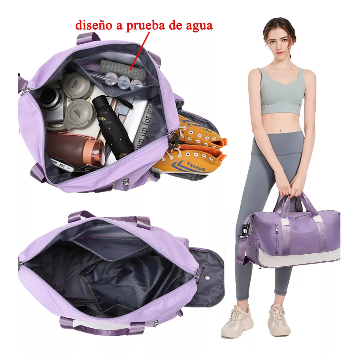 Foto 2 | Mujer Maleta Deportiva Gym Moda Eo Safe Imports Esi-12038 Purpura