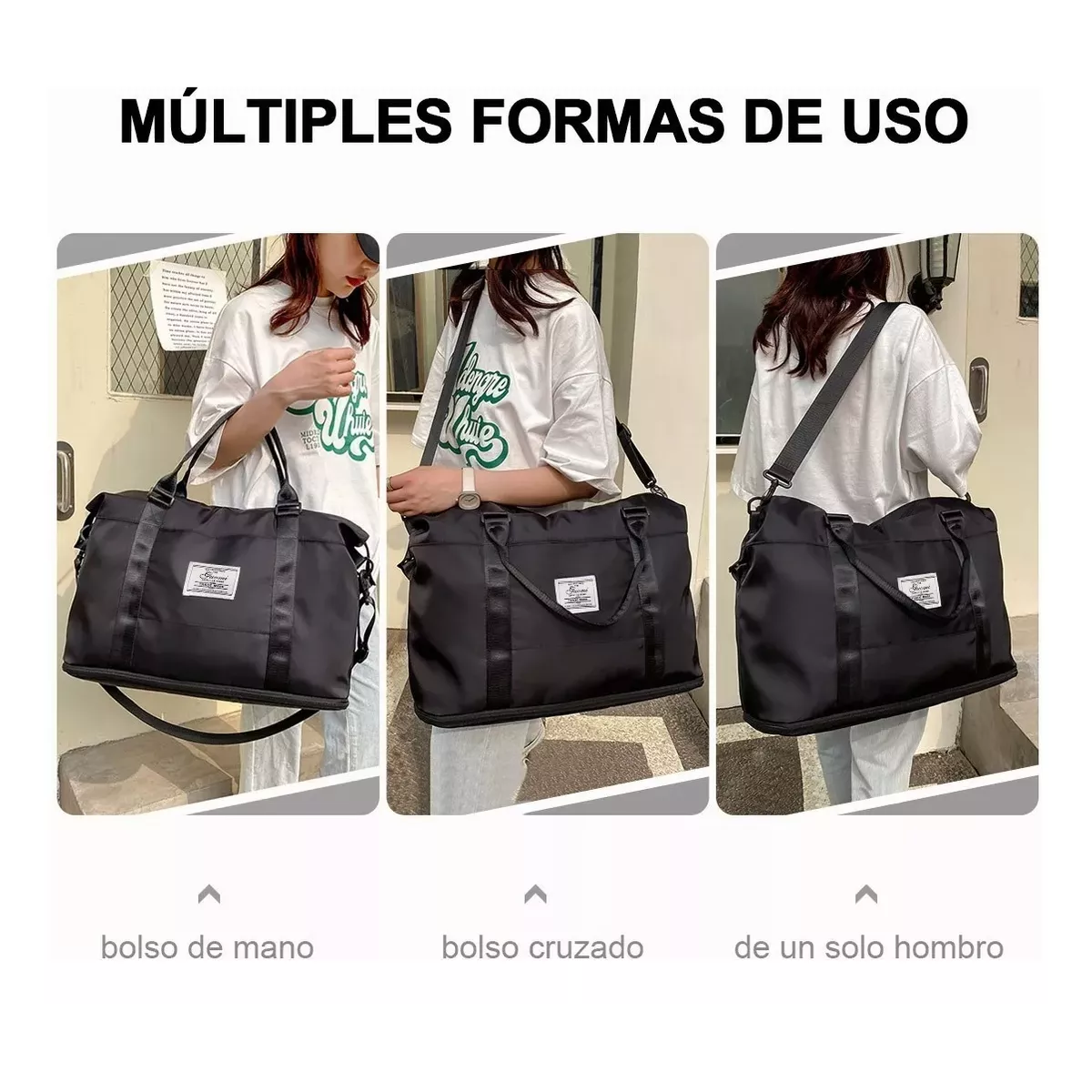 Foto 4 pulgar | Maleta Bolsa De Viaje Deportiva Gym Tote  Eo Safe Imports Esi-12036 Negro