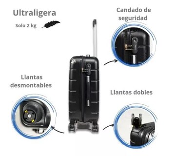 Foto 3 | Maleta 10 Kg C/candado De Seguridad Doble Llanta