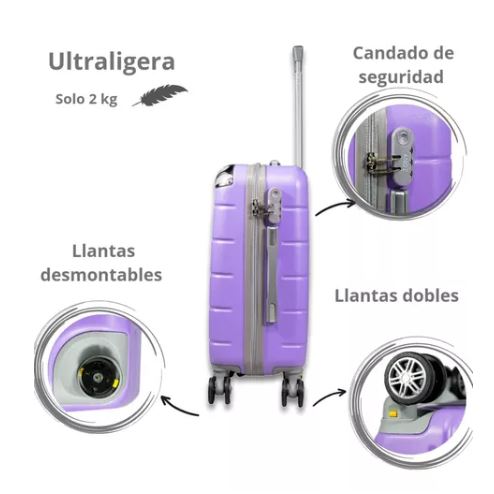 Foto 4 pulgar | Maleta De 10 Kg  C/ Candado De Seguridad Doble Llanta, Pùrpura
