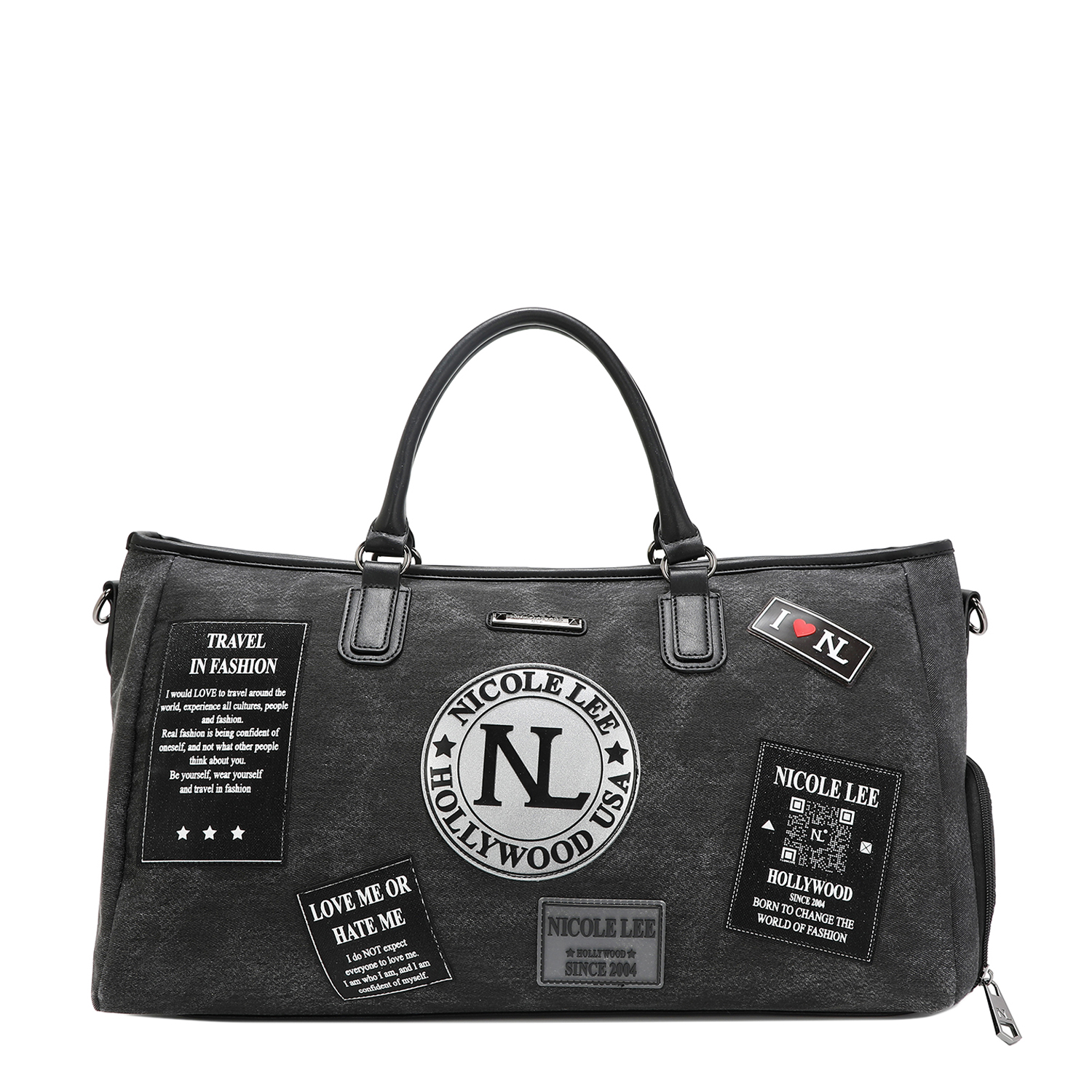 Maleta Nicole Lee con Parches Negro