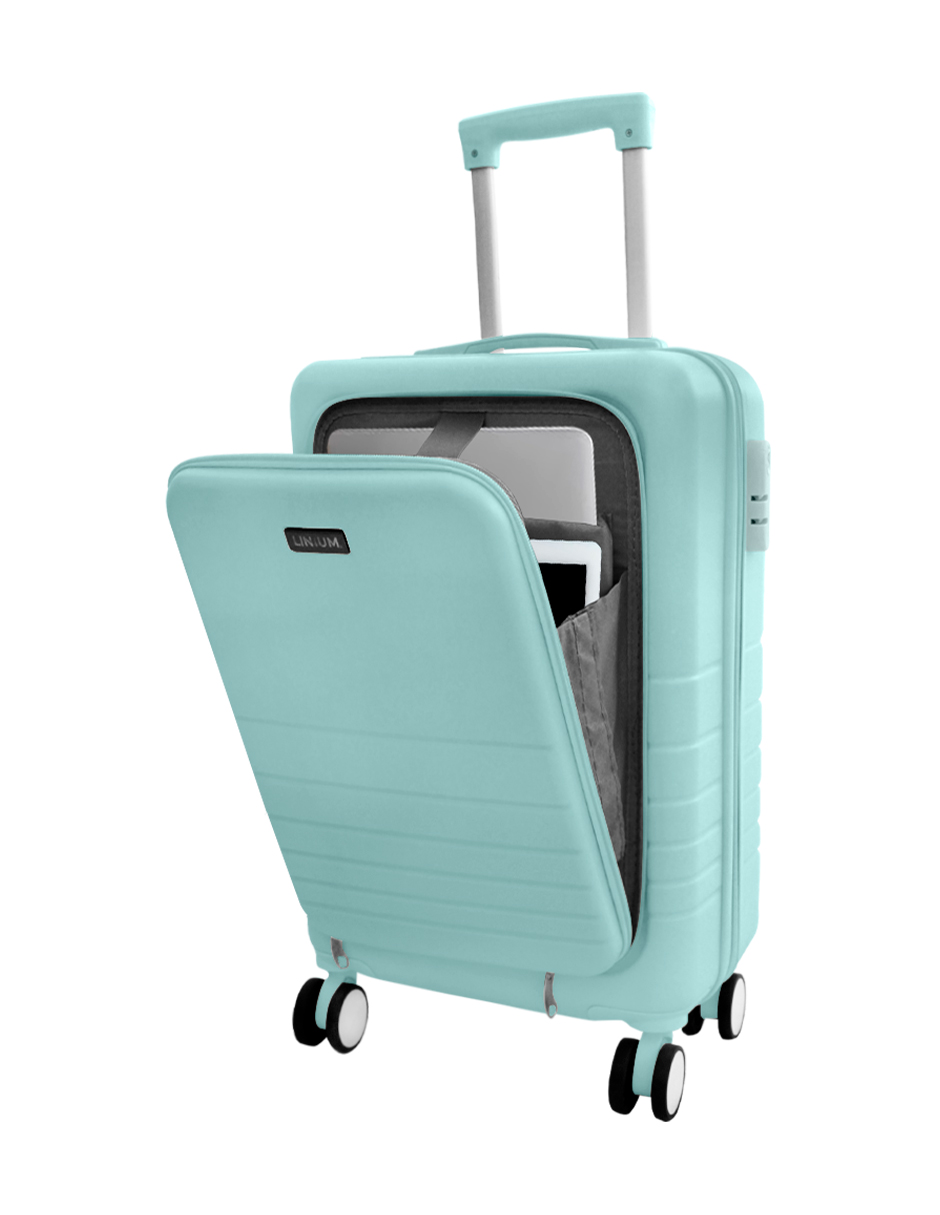 Maleta Vertical Linium para Cabina con Candado TSA y ruedas giratorias Aqua