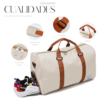 Foto 3 | Maleta De Viaje Bolsa Shendy Vendy Mochila Fitness Bag Beige