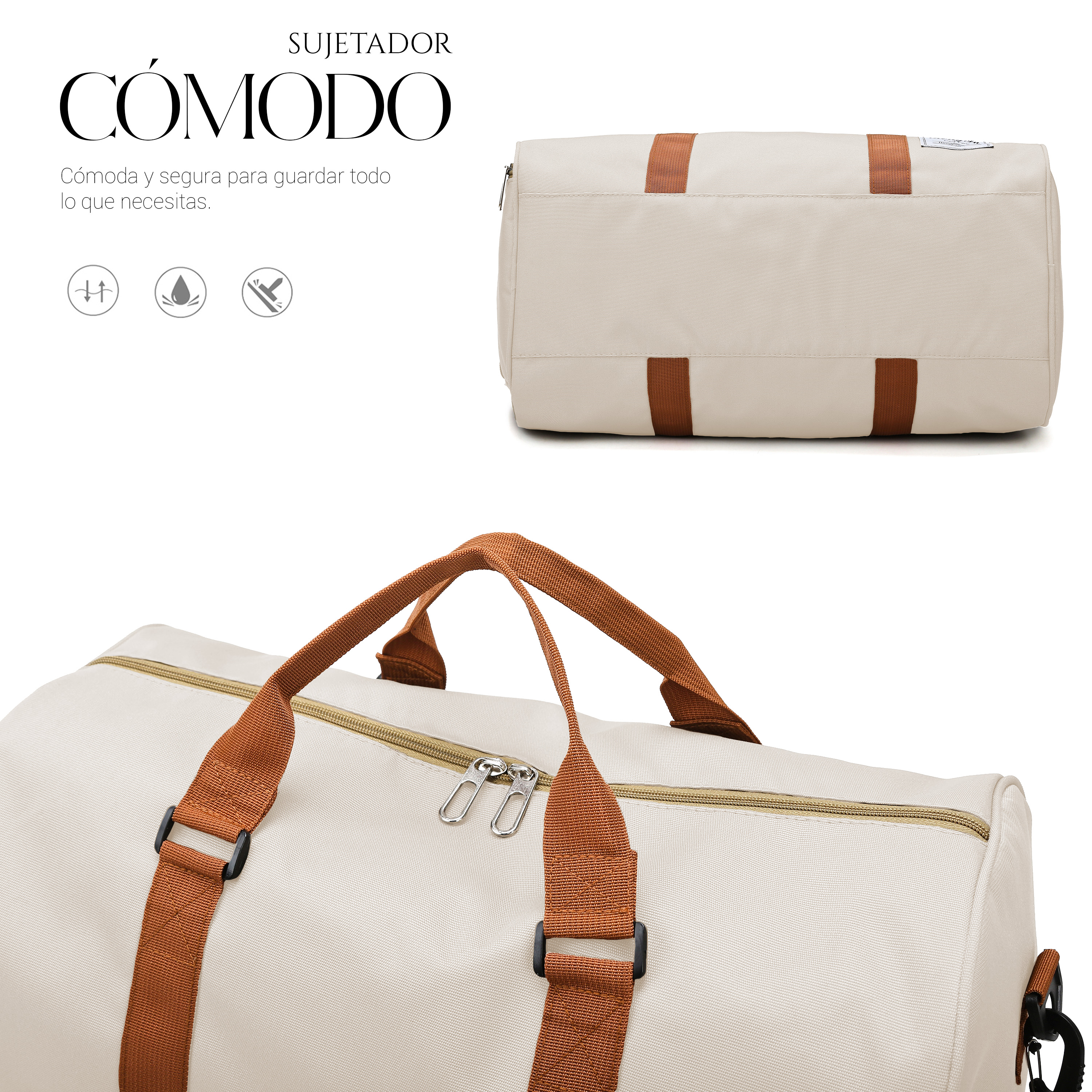 Foto 7 | Maleta De Viaje Bolsa Shendy Vendy Mochila Fitness Bag Beige