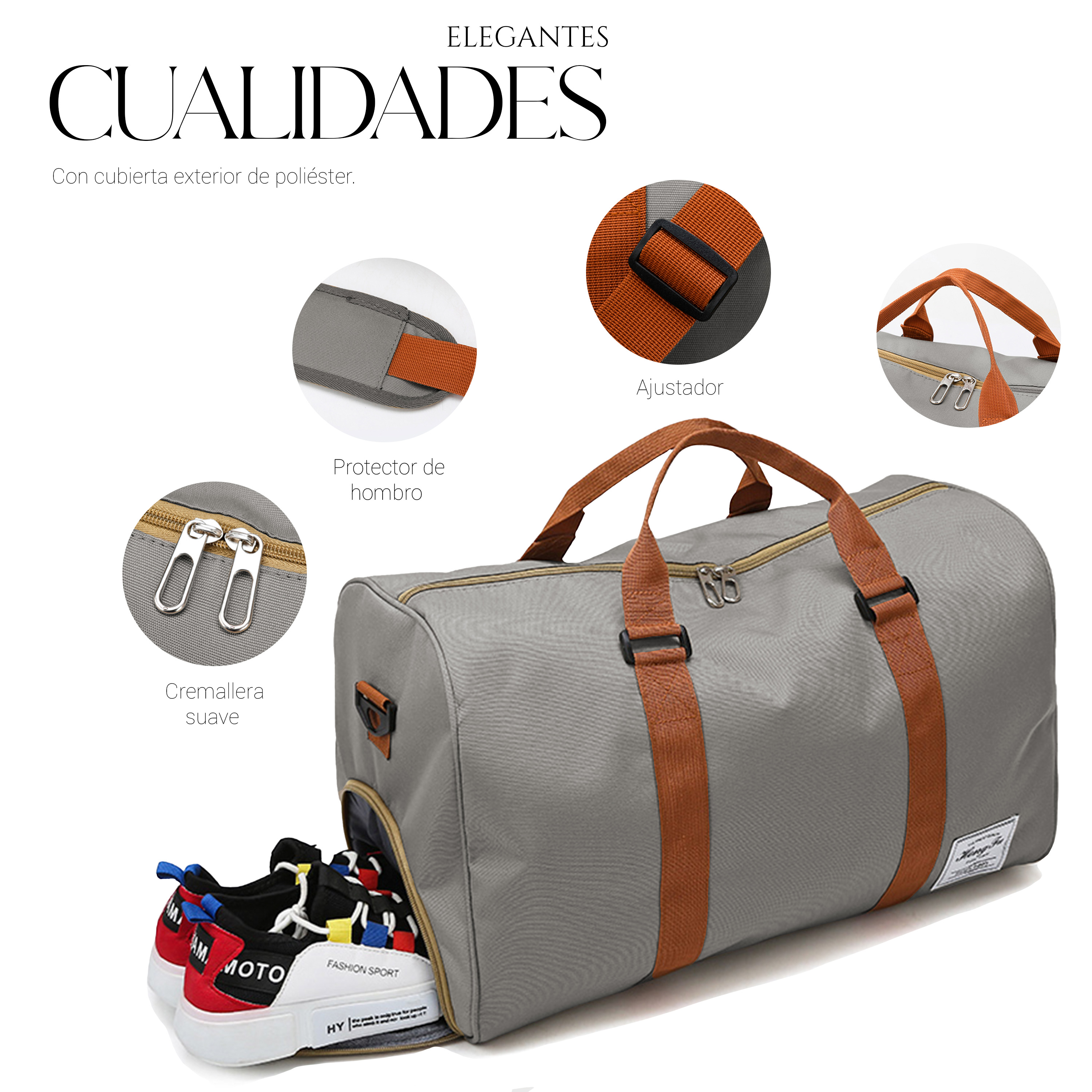 Foto 4 pulgar | Maleta De Viaje Bolsa Shendy Vendy Mochila Fitness Bag Gris
