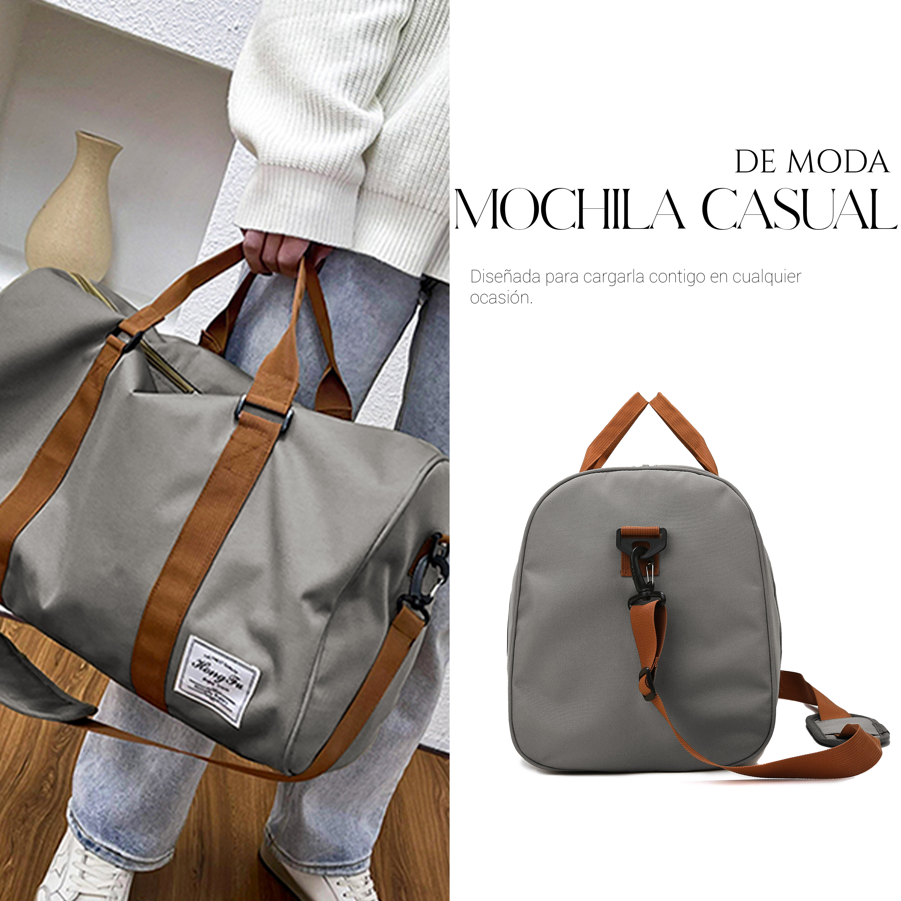 Foto 7 pulgar | Maleta De Viaje Bolsa Shendy Vendy Mochila Fitness Bag Gris