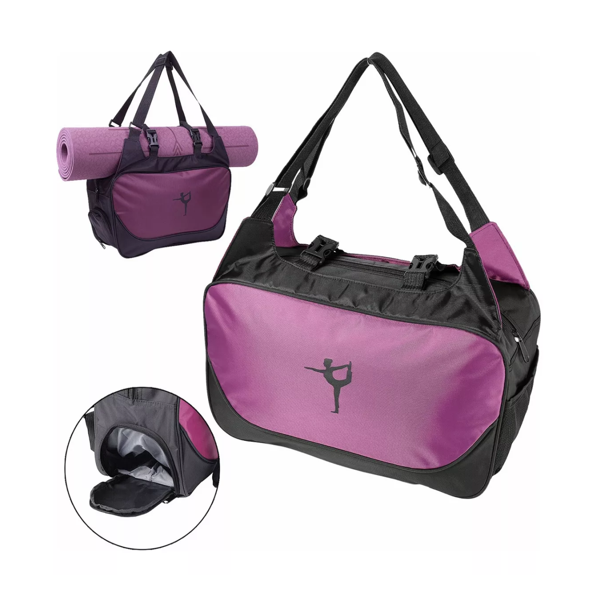 Foto 3 pulgar | Maleta Deportiva Bolsa De Gym Viaje Mochila Fitness Yoga Bag Morado