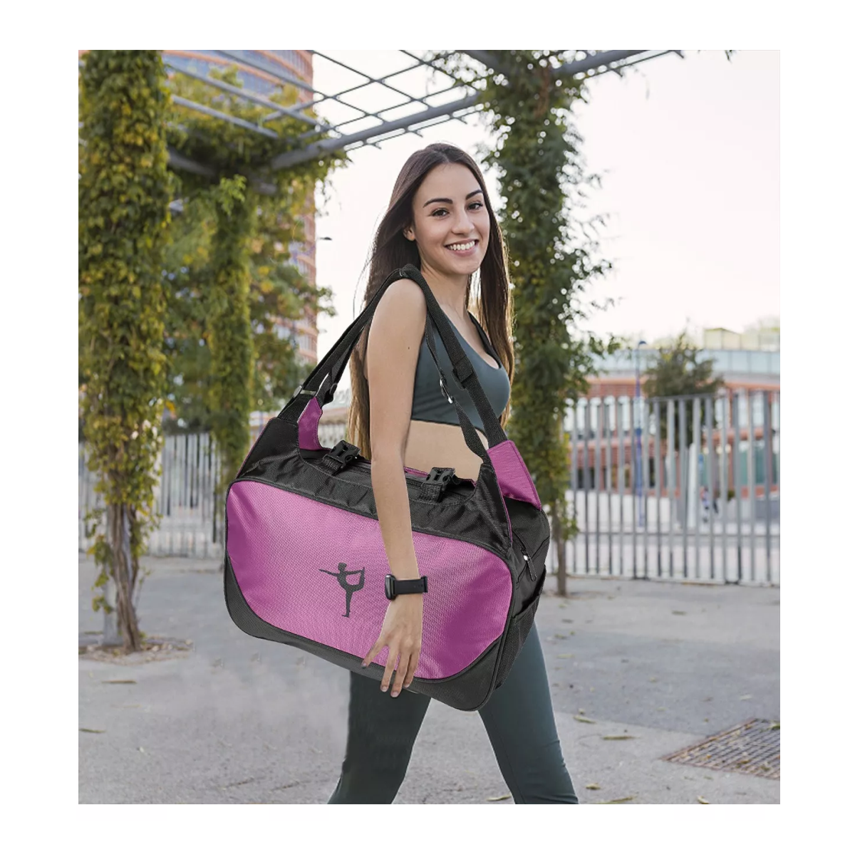 Foto 4 pulgar | Maleta Deportiva Bolsa De Gym Viaje Mochila Fitness Yoga Bag Morado