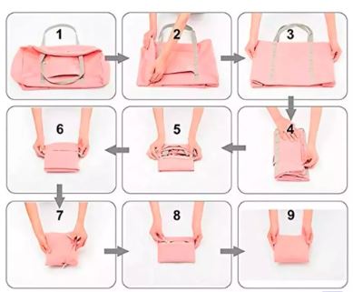 Foto 2 | Maleta Plegable Ultraligera De Nylon Impermeable Resistente Color Rosa