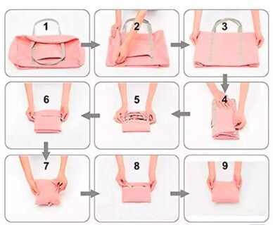 Foto 2 | Maleta Plegable Ultraligera De Nylon Impermeable Resistente Color Rosa
