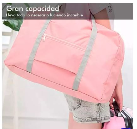 Foto 3 | Maleta Plegable Ultraligera De Nylon Impermeable Resistente Color Rosa