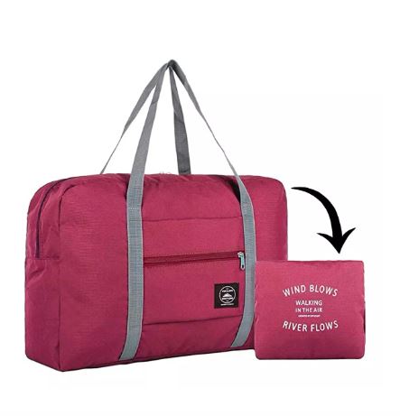 Maleta Plegable Ultraligera De Nylon Impermeable Resistente Color Rojo