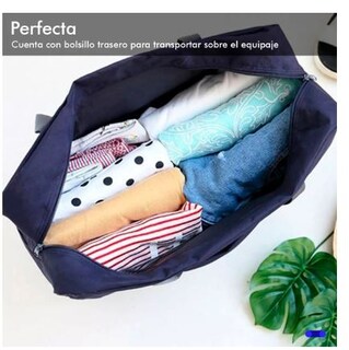 Foto 2 | Maleta Plegable Ultraligera De Nylon Impermeable Resistente Color Azul Marino