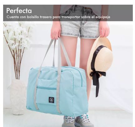 Foto 2 | Maleta Plegable Ultraligera De Nylon Impermeable Resistente Color Azul