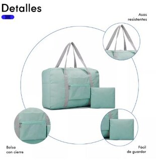 Foto 3 | Maleta Plegable Ultraligera De Nylon Impermeable Resistente Color Azul