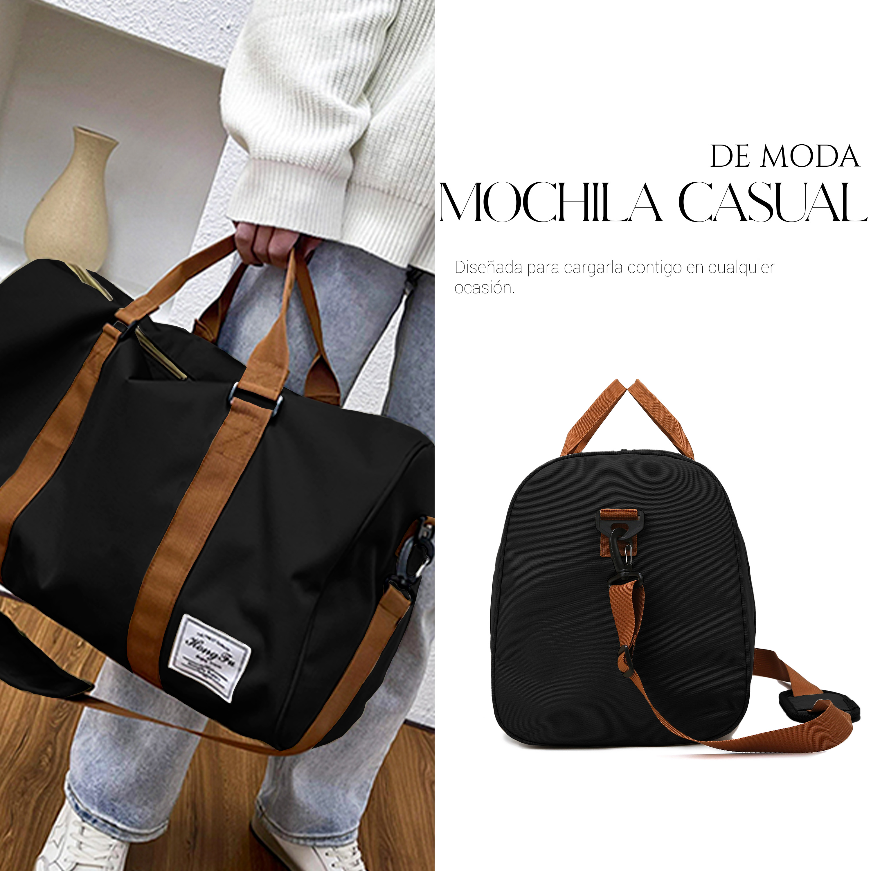 Foto 7 pulgar | Maleta De Viaje Bolsa Shendy Vendy Mochila Fitness Bag Negro