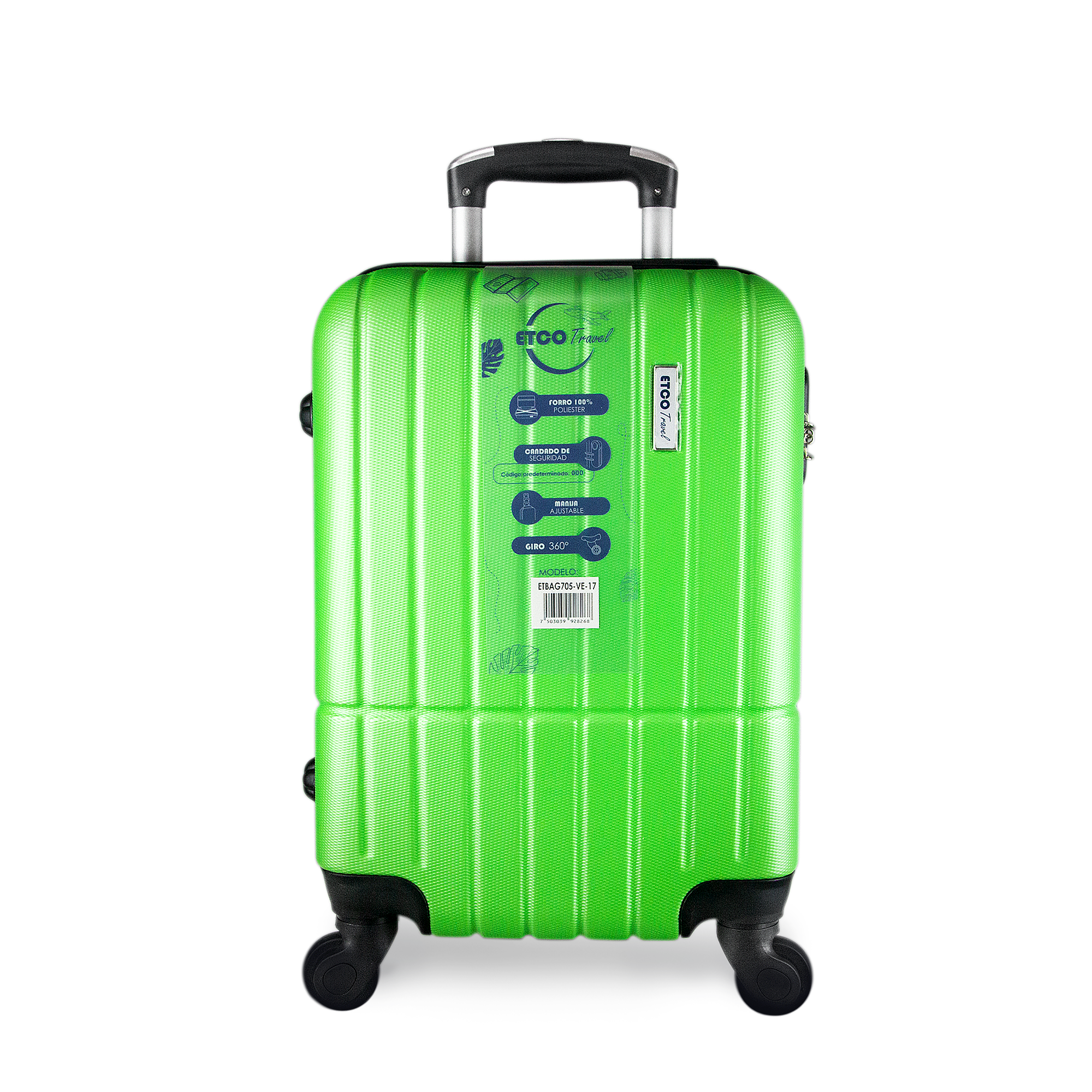 Maleta con Ruedas Etco Travel  17 Pulgadas Verde