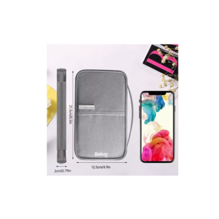 Foto 1 | Cartera Porta Funda Pasaporte Documentos, Gris Belug