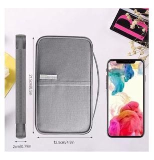 Foto 2 | Cartera Porta Funda Pasaporte Documentos, Gris Belug