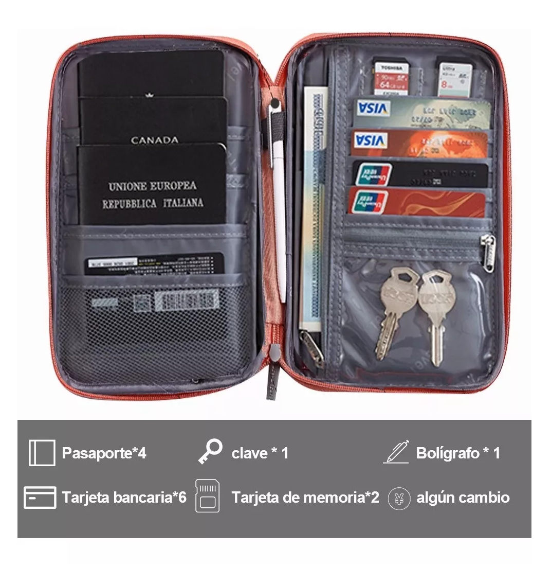 Foto 2 | Cartera Porta Funda - Pasaporte - Documentos color Rosa