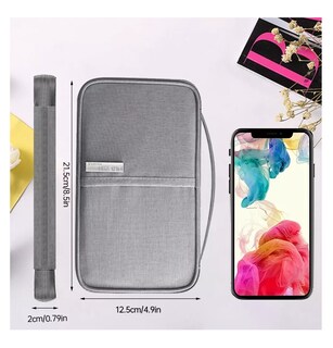 Foto 2 | Cartera Porta Funda - Pasaporte - Documentos color Gris