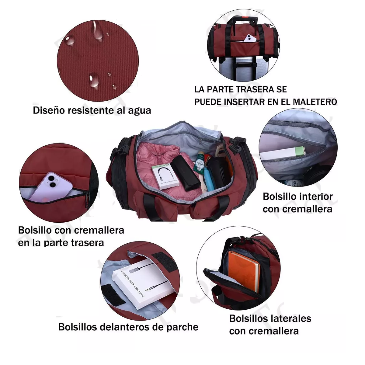 Foto 2 | Maleta Deportiva Bolsa Gym Viaje Fitness Eo Safe Imports Esi-12805 Multicolor