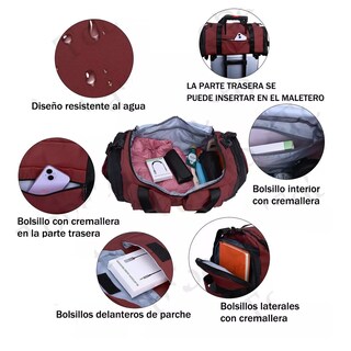 Foto 2 | Maleta Deportiva Bolsa Gym Viaje Fitness Eo Safe Imports Esi-12805 Multicolor