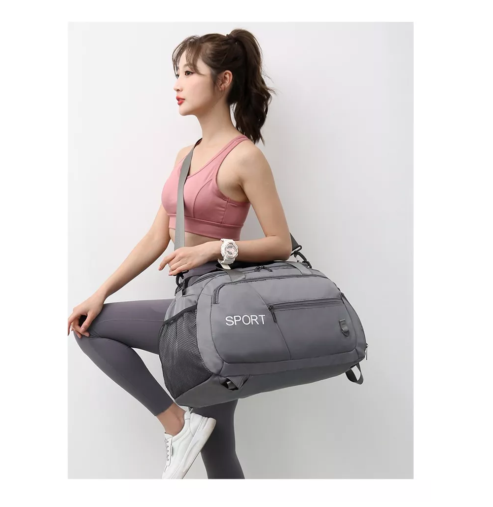 Foto 3 pulgar | Mochila De Viaje Mujer Maleta Deportiva Bolsa De Gim, Gris