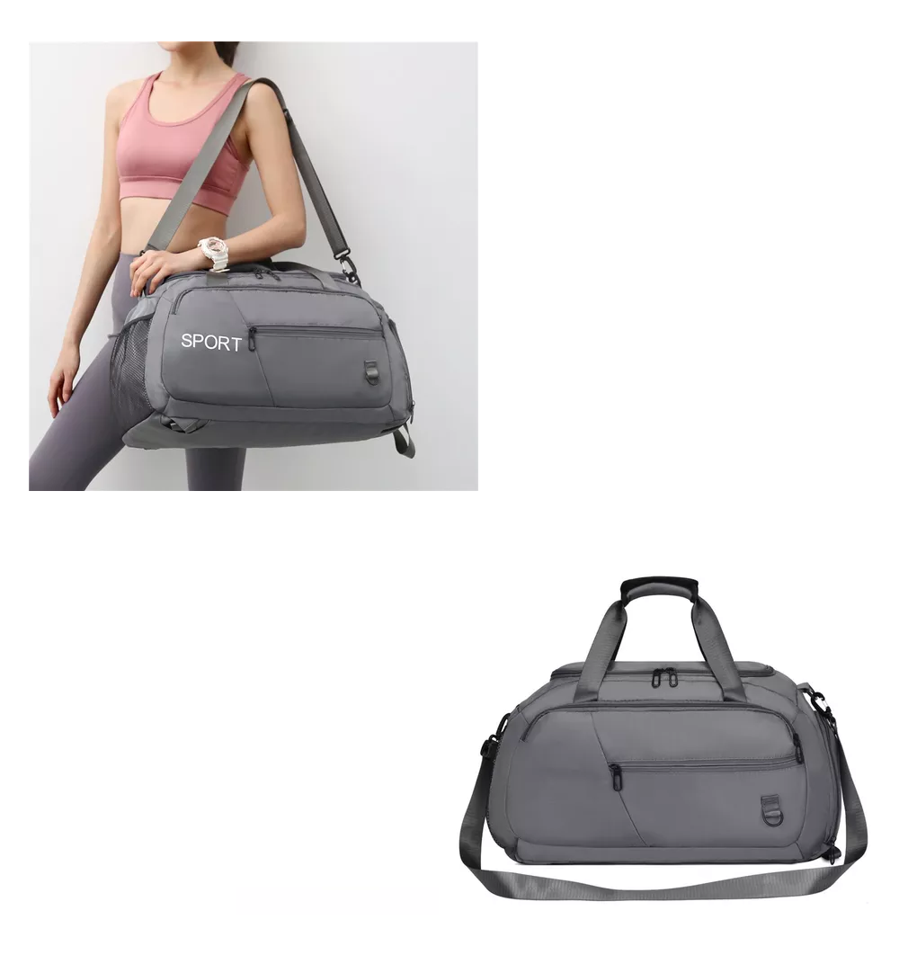 Foto 4 pulgar | Mochila De Viaje Mujer Maleta Deportiva Bolsa De Gim, Gris