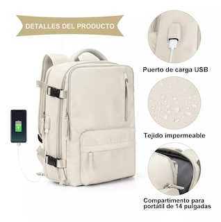 Foto 3 | Mochila para Laptop Beige