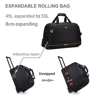 Foto 3 | Bolsa de Viaje Oiwas Negra 55 Litros con Ruedas 22'' - Venta Internacional