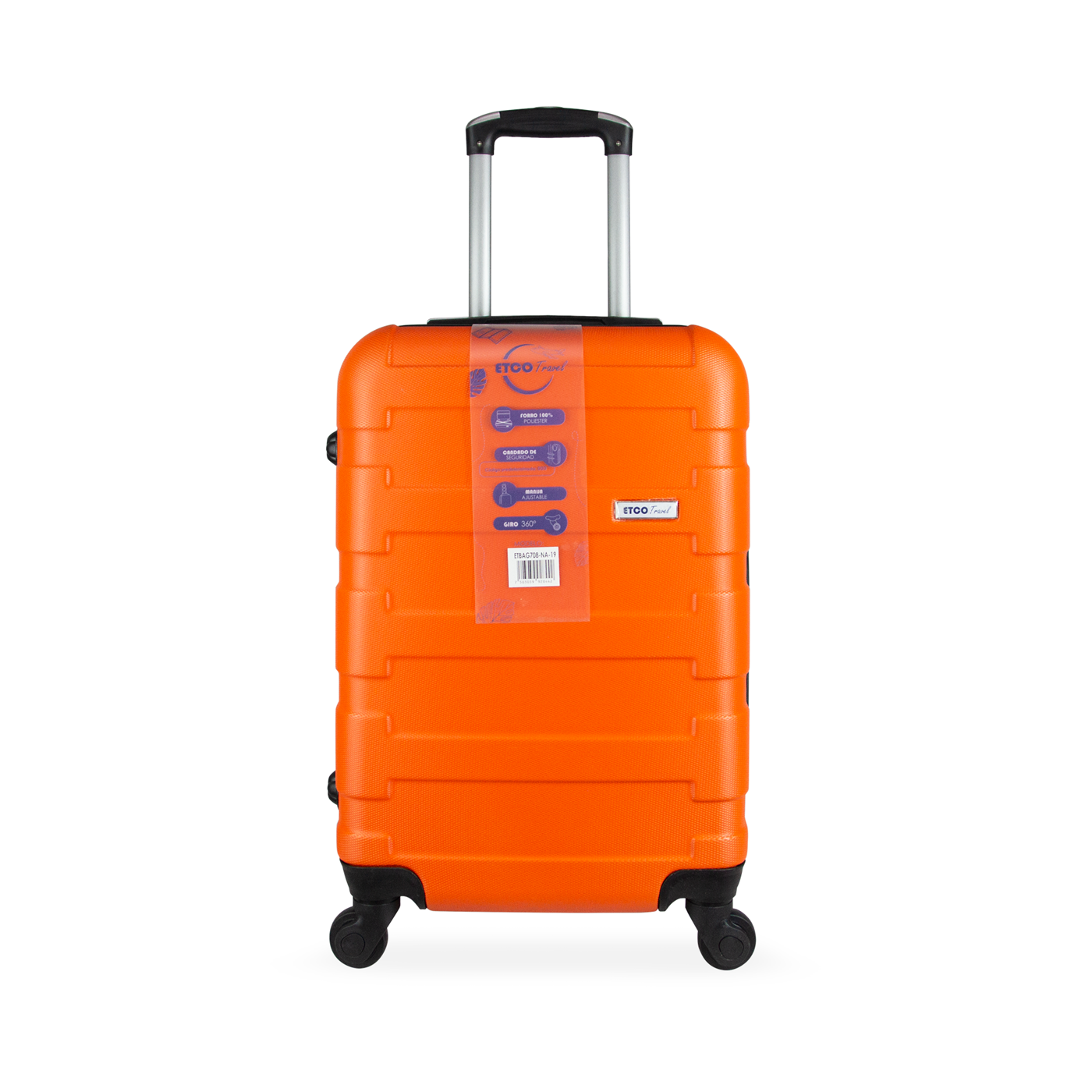 Maleta De Viaje Vertical  19 Pulgadas  Para Cabina Con Ruedas 360 Color Naranja