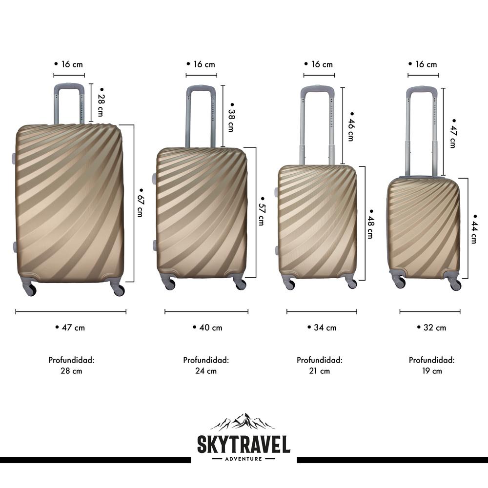 Foto 4 pulgar | Maleta con Ruedas Sky Travel 4 Piezas color Beige