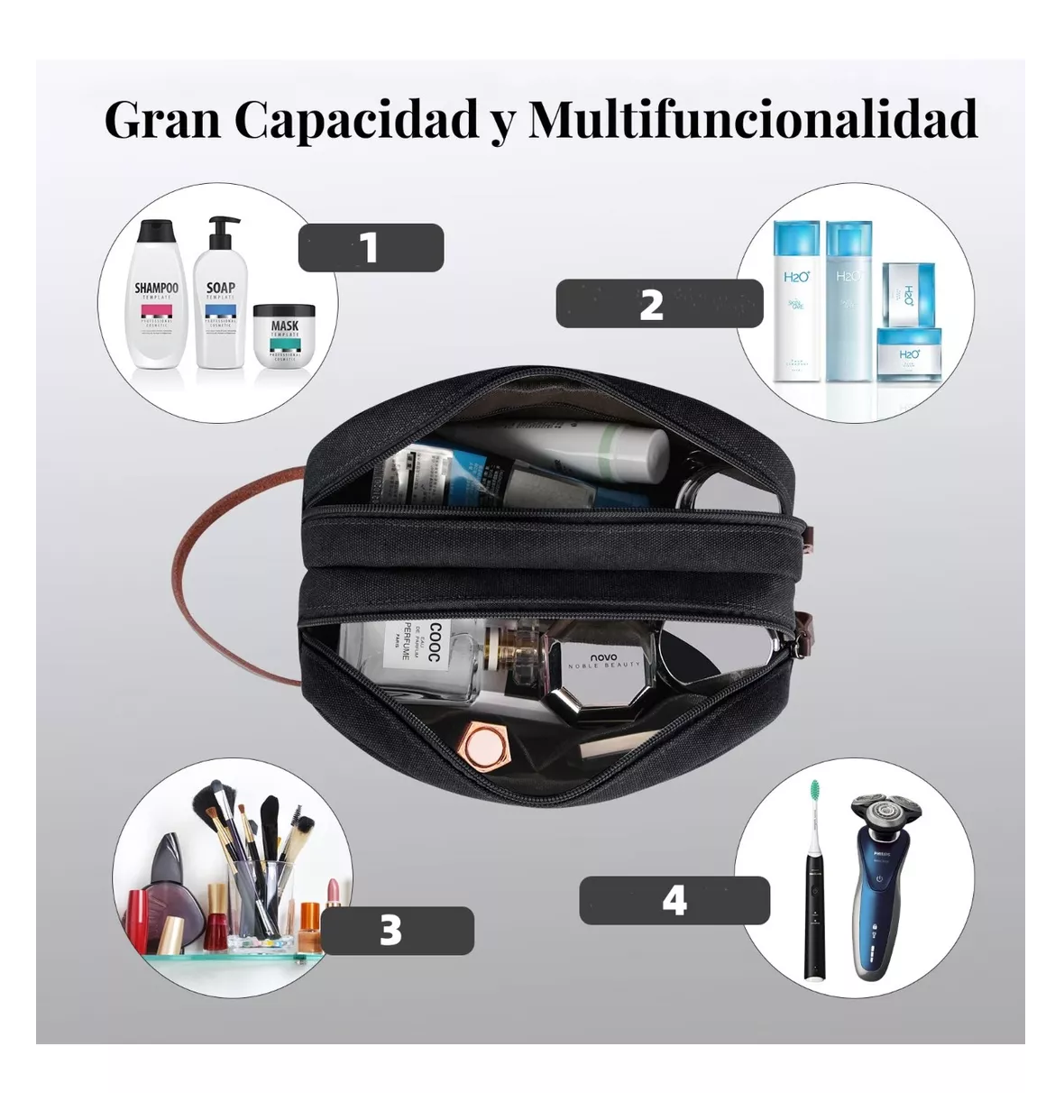 Foto 4 pulgar | Bolsa Sobaquera Neceser Para Hombre De Viaje, Negro