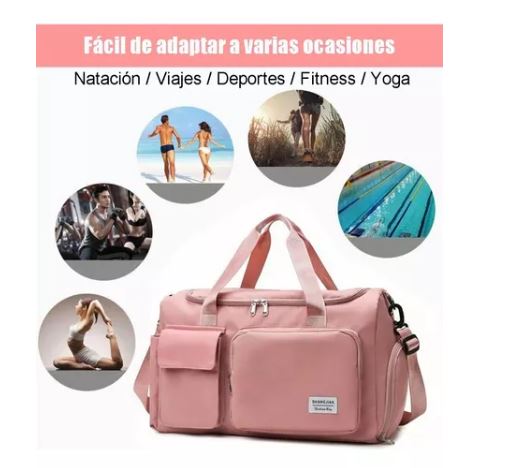 Foto 3 pulgar | Maleta De Viaje Deportiva color Rosa