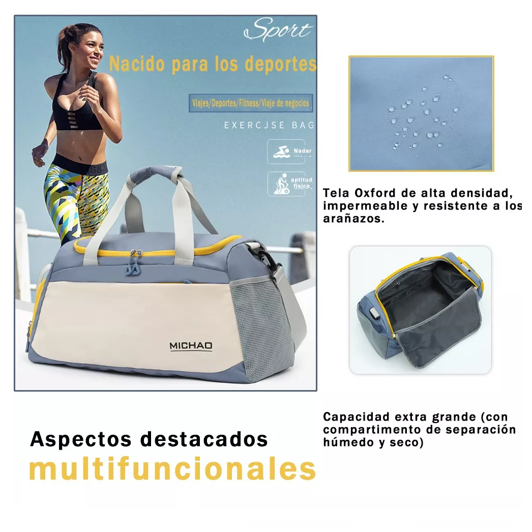 Foto 3 | Bolsa Deportiva Azul con Blanco