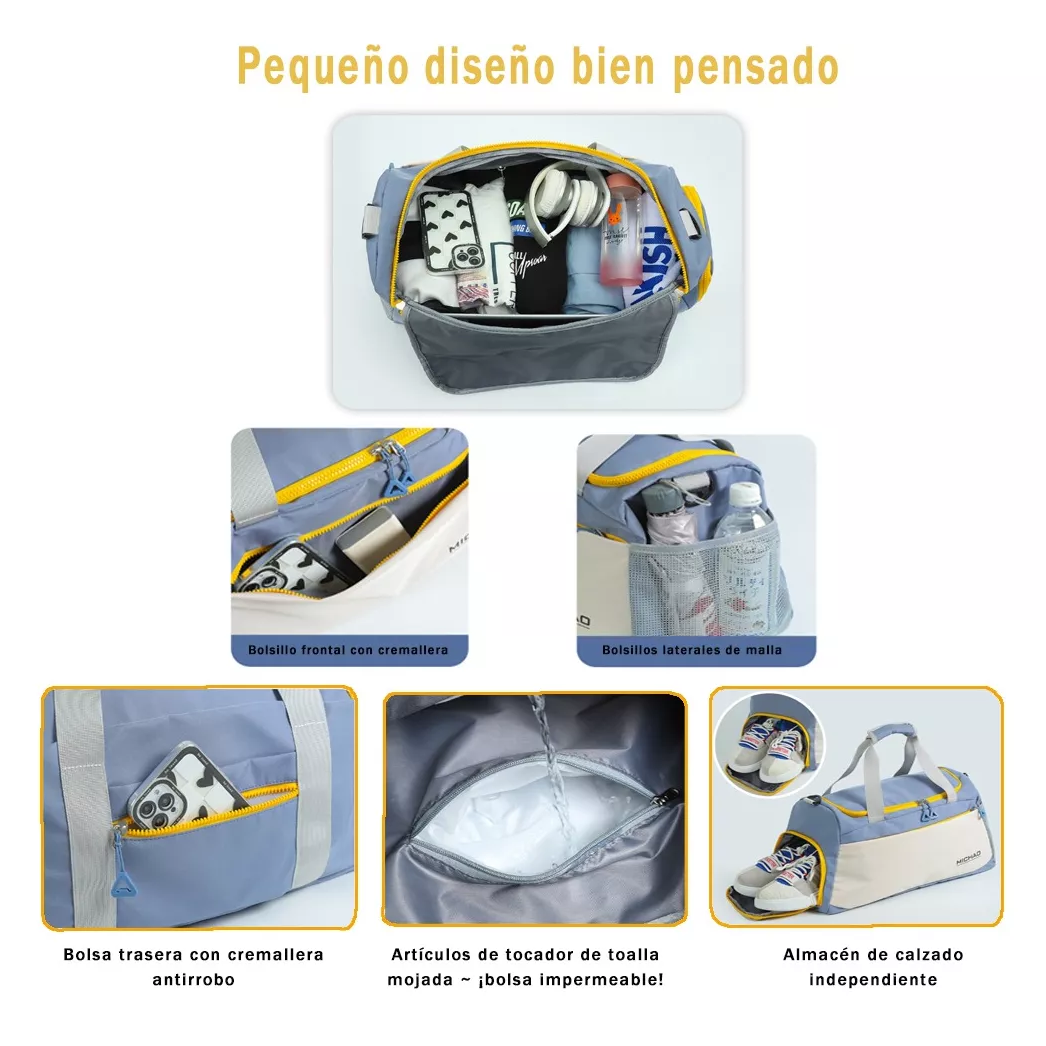 Foto 5 | Bolsa Deportiva Azul con Blanco