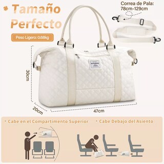 Foto 2 | Maleta Deportiva Mujer Impermeable Bolsa Para Gym Eo Safe Imports Esi-14065 Beige