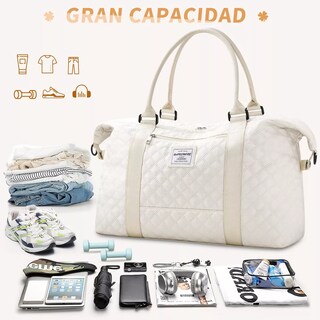 Foto 3 | Maleta Deportiva Mujer Impermeable Bolsa Para Gym Eo Safe Imports Esi-14065 Beige