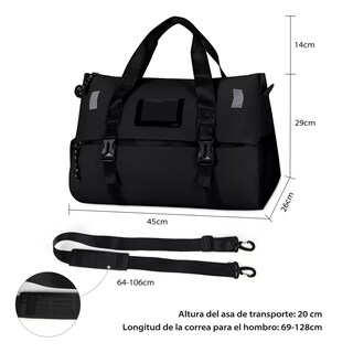 Foto 2 | Maleta Deportiva Gym Bolsa De Viaje Para Gimnasio Fitness Eo Safe Imports Esi-14062 Negro